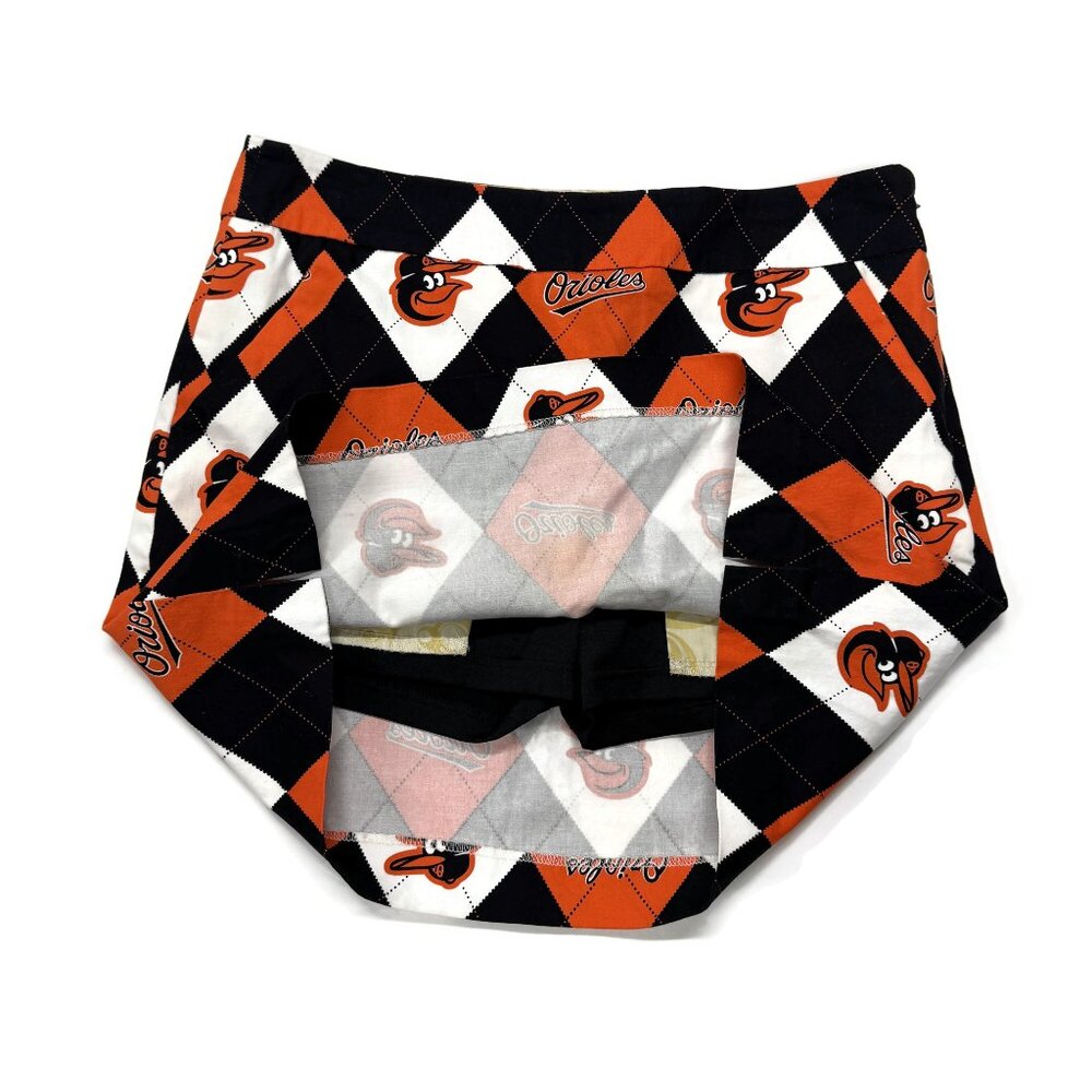 Loudmouth Skirt/Skort: Baltimore Orioles Argyle in Orange, Black & White - Picture 2 of 7